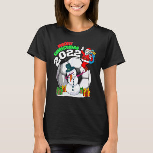 Christmas Soccer Santa Merry Christmas Dabbing Sno T-Shirt