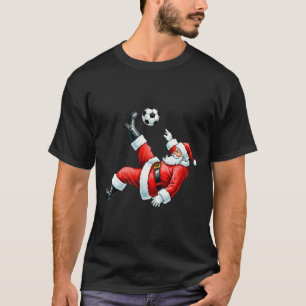 Christmas Soccer Santa Playing Soccer Byll Xmas Bo T-Shirt