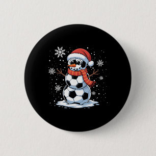 Christmas Soccer Snowman Christmas Women Men Kids 6 Cm Round Badge