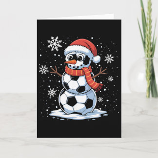 Christmas Soccer Snowman Christmas Women Men Kids  Card
