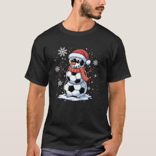 Christmas Soccer Snowman Christmas Women Men Kids  T-Shirt