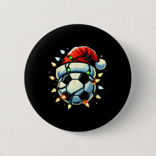Christmas Soccer Xmas Santa Soccer Lover Men Boys 6 Cm Round Badge