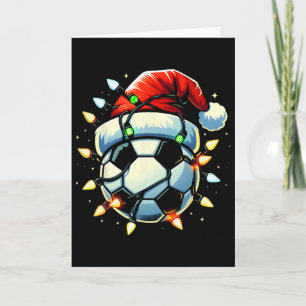 Christmas Soccer Xmas Santa Soccer Lover Men Boys Card