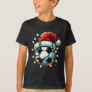 Christmas Soccer Xmas Santa Soccer Lover Men Boys T-Shirt