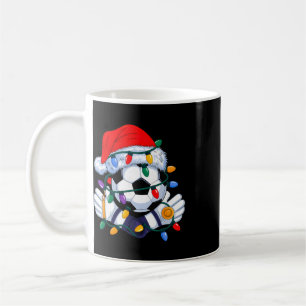 Christmas Soccer Xmas Santa Sports Hat Mens Womens Coffee Mug