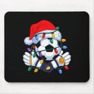 Christmas Soccer Xmas Santa Sports Hat Mens Womens Mouse Mat