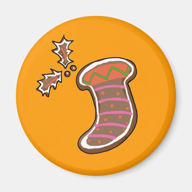 Christmas sock cookie magnet (Front)