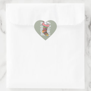 Christmas Sock with Toilet Paper Gift Heart Sticker