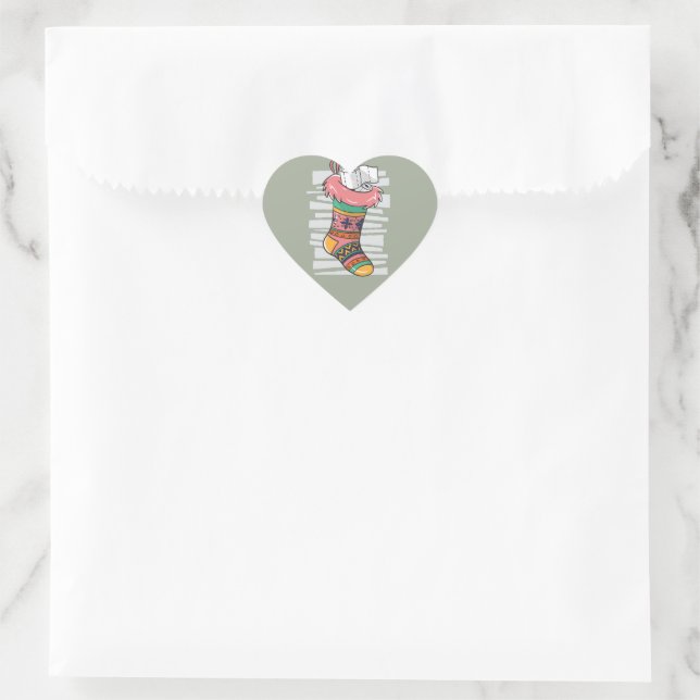 Christmas Sock with Toilet Paper Gift Heart Sticker (Bag)