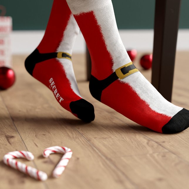 Christmas Socks Fun Red & White Secret Santa Gift  (A fun and festive pair of socks suitable for all Secret Santas.)