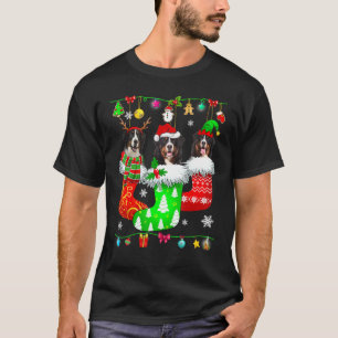 Christmas Socks Pajama Bernese Mountain Dog Puppy T-Shirt