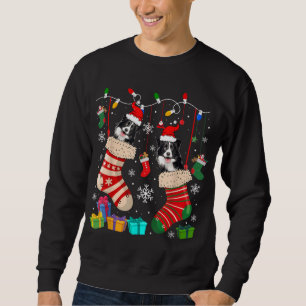 Christmas Socks Pajama Border Collie Dog Puppy Lov Sweatshirt