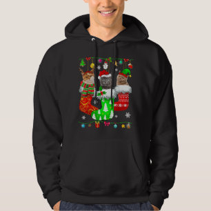 Christmas Socks Pajama Cat Kitten Lover Cat Mum Ca Hoodie