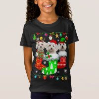 Christmas Socks Pajama Maltese Dog Puppy Lover