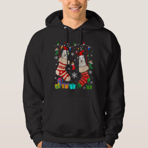 Christmas Socks Pajama Samoyed Dog Puppy Lover Hoodie
