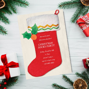 Christmas Socks Party Red & Green Invitation