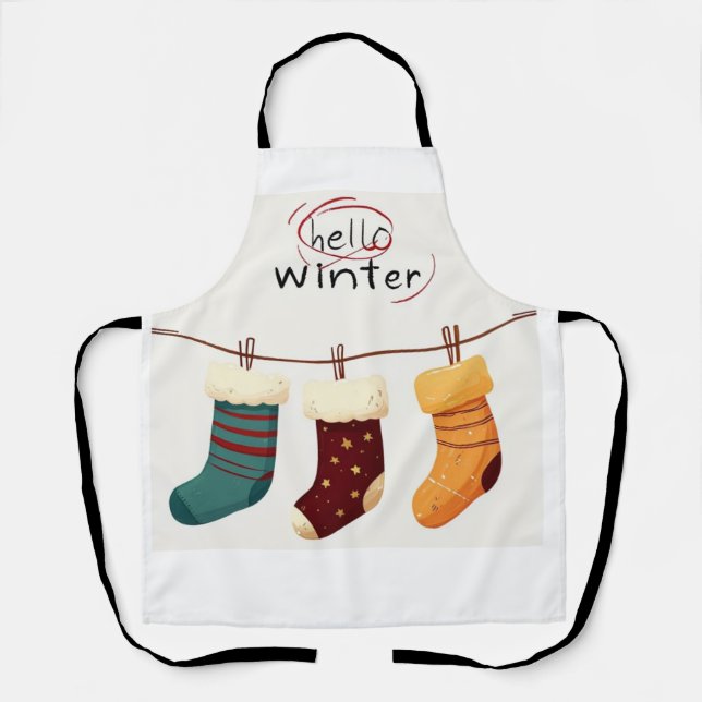 Christmas socks presents  apron (Front)