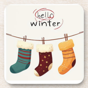 Christmas socks presents  coaster