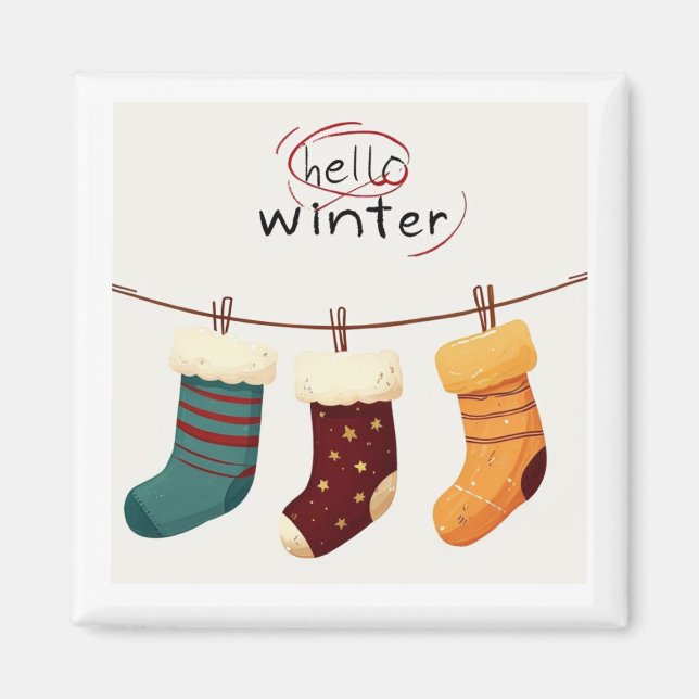 Christmas socks presents  magnet (Front)