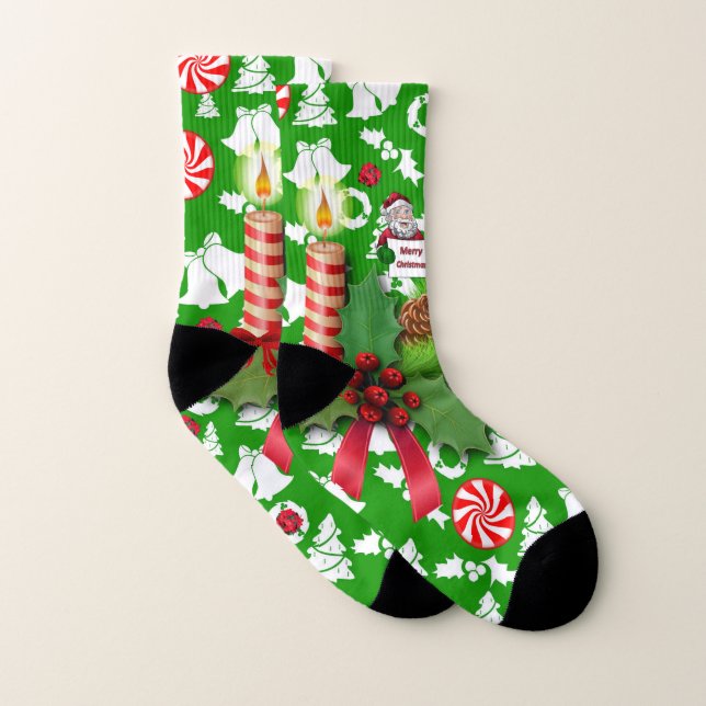 Christmas Socks, Santa Socks (Pair)