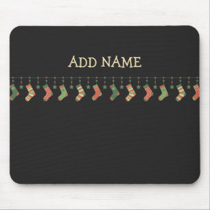 Christmas socks seasonal stockings add name mouse mat