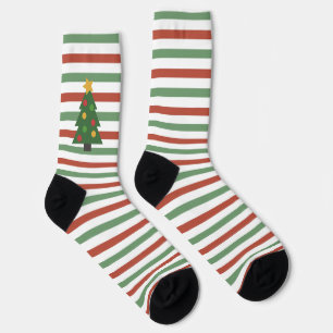 Christmas socks, stripes and tree socks