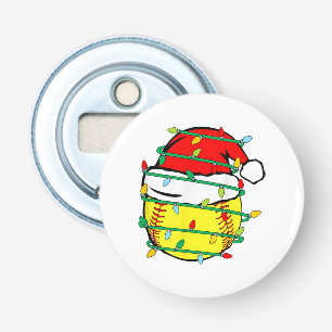 Christmas Softball Bottle Opener