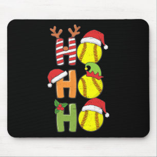 Christmas Softball Ho Ho Ho Softball Xmas Sport Me Mouse Mat