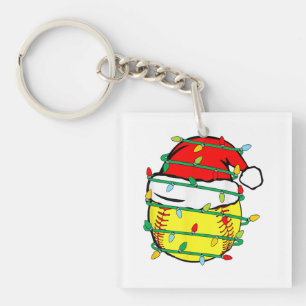 Christmas Softball  Key Ring
