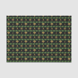 Christmas Softball Player - Girls Green Check Tissue Paper
