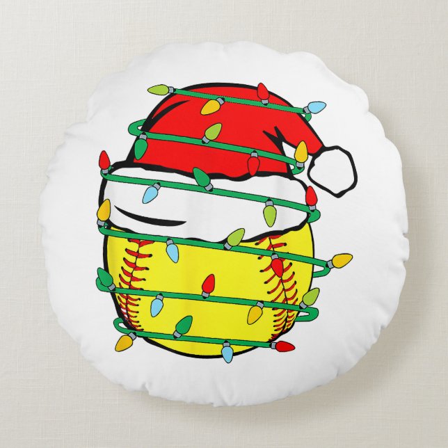 Christmas Softball  Round Cushion (Front)