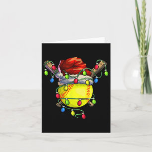 Christmas Softball Xmas Christmas Lights Softball Card