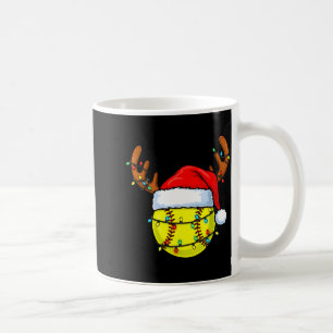 Christmas Softball Xmas Santa Srts Hat Mens Womens Coffee Mug