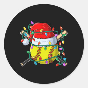 Christmas Softll Xmas Santa Sports Hat Mens Womens Classic Round Sticker