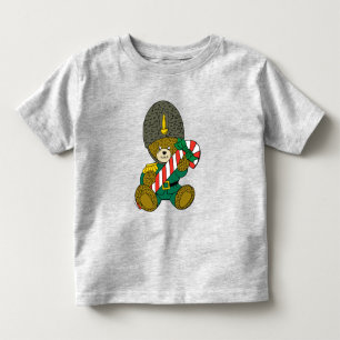 Christmas Soldier Guard Bear with Candy Cane  Toddler T-Shirt