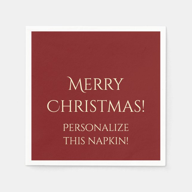 Christmas Solid 02-Red-PAPER PARTY NAPKINS (Front)
