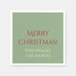 Christmas Solid 05-Green-PAPER PARTY NAPKINS