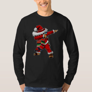 Christmas Sombrero Dabbing Mexican Poncho Santa Sh T-Shirt