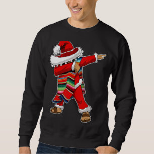 Christmas Sombrero Dabbing Mexican Serape Poncho S Sweatshirt
