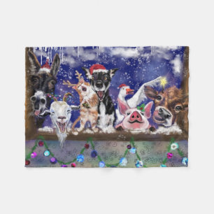Christmas Song - Animal Party Fleece Blanket