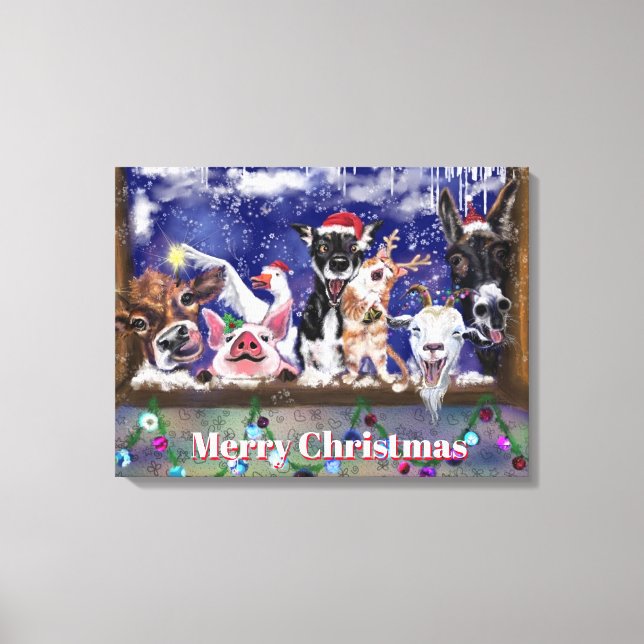 Christmas Song - Animal Party - Merry Christmas - Canvas Print (Front)