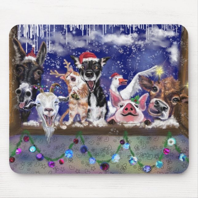 Christmas Song - Animal Party Mouse Mat (Front)