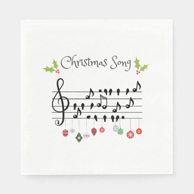 Christmas Song  birds singing  Napkin (Front)