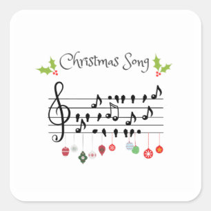 Christmas Song  birds singing  Square Sticker