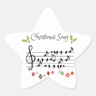 Christmas Song  birds singing Star Sticker
