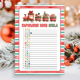Christmas Song Emoji Game Holiday Card