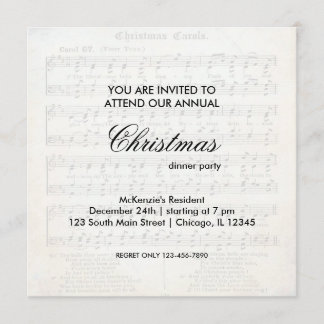 Christmas Song Invitation