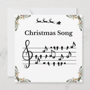 Christmas Song Santa Ceramic Ornament Holiday Card