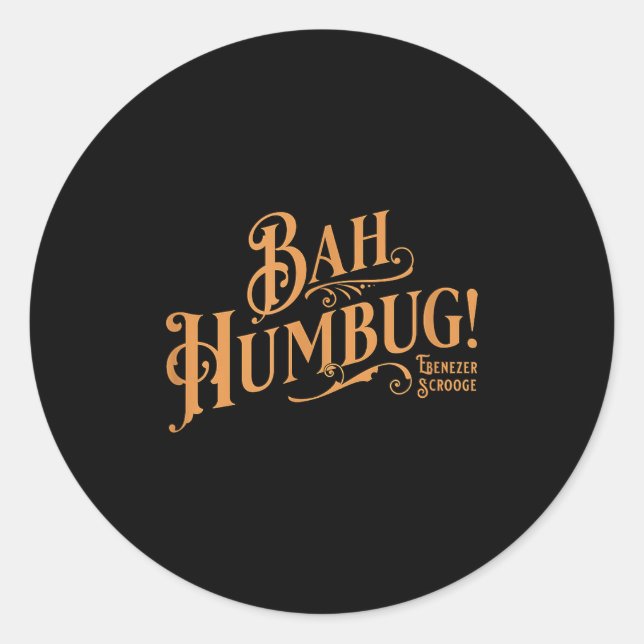 Christmas Song, Scrooge, Marley, Holiday Design Ba Classic Round Sticker (Front)
