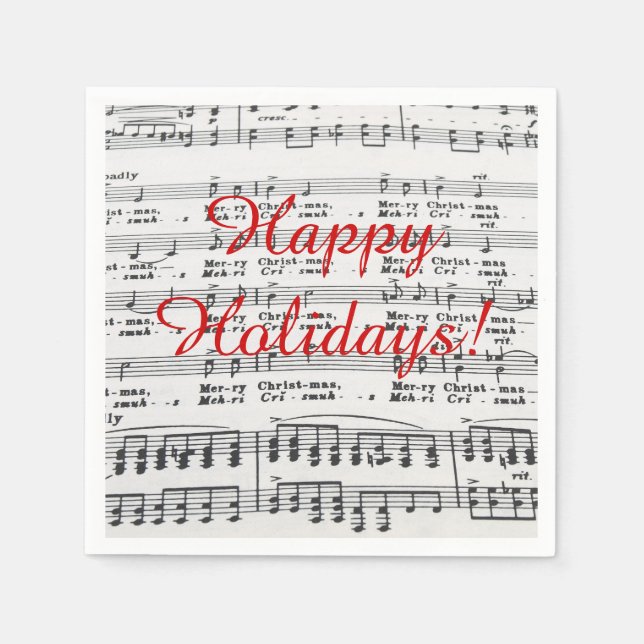 Christmas Song Sheet Music Napkin (Front)